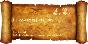 Lukovszky Milán névjegykártya