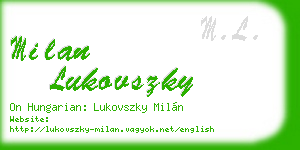 milan lukovszky business card